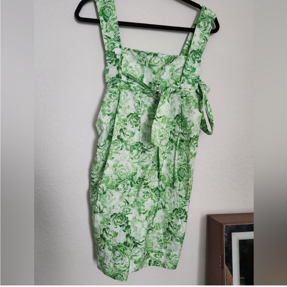 GANNI green printed mini dress size small great condition